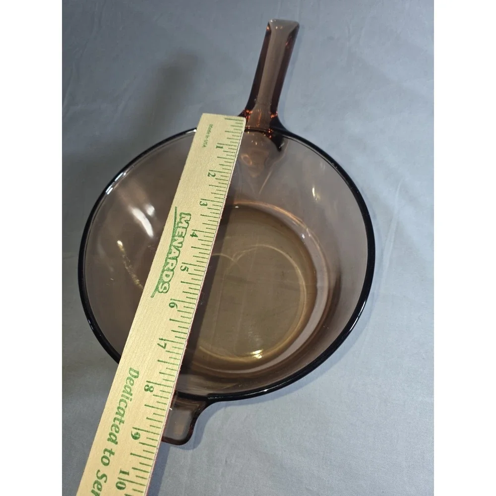 Vision Corning Ware FRANCE 2.5 L Amber Glass Pot Saucepan Vtg Z